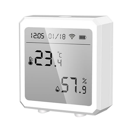

VAKIND WIFI Temperature Humidity Sensor Indoor Hygrometer with LCD Display (White)