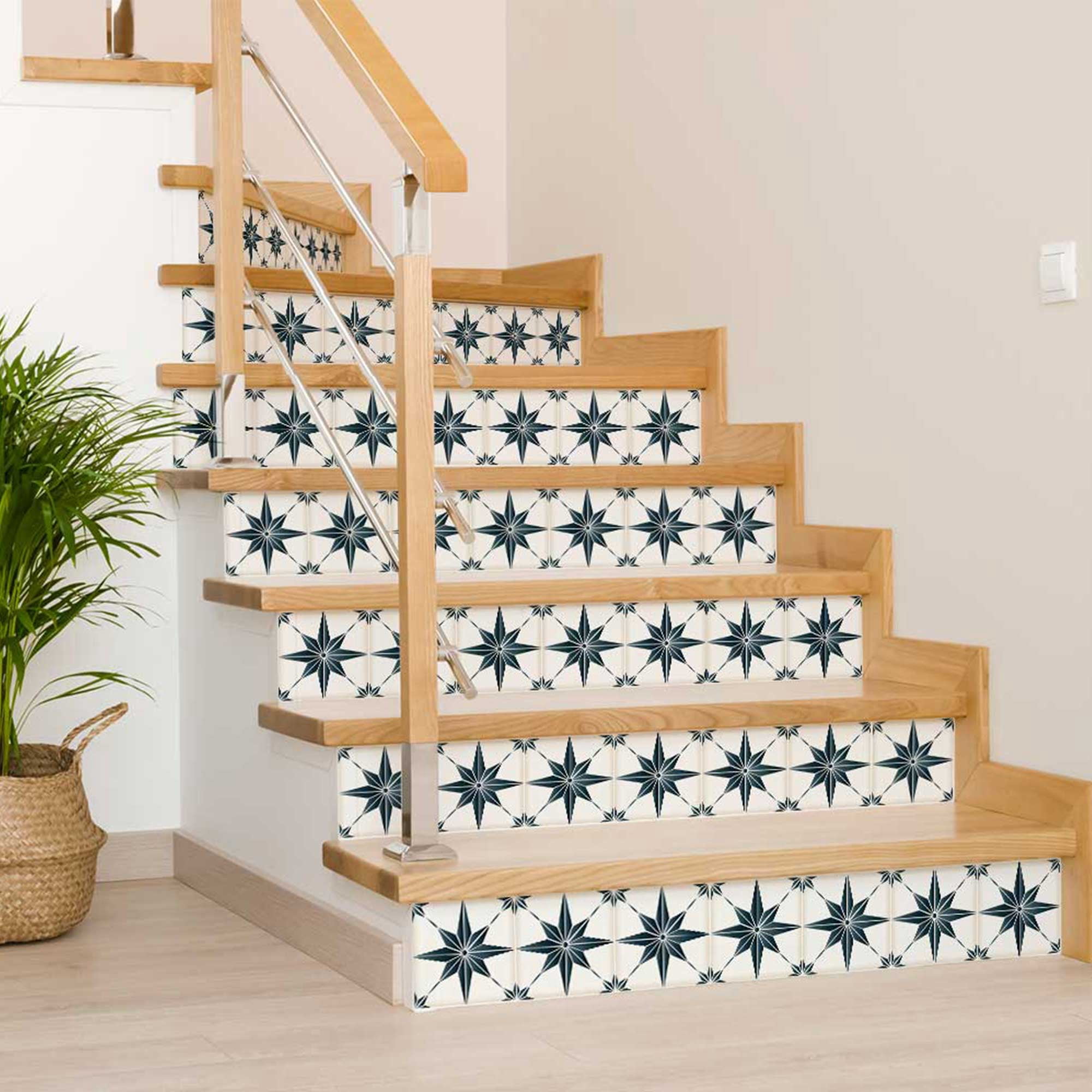 Mi Alma Peel and Stick Star Shaped B69 Backsplash Tile Stickers, Dark Gray, 7" x 7" (24-Pack)