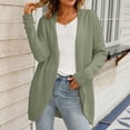 thumbnail image 2 of CheerKidz Women Solid Color Long Sleeve V Neck Knitted Cardigan Sweater Jacket Casual Fashionable Solid Color Top for Party Work Travel All Seasons(Green,XL), 2 of 9
