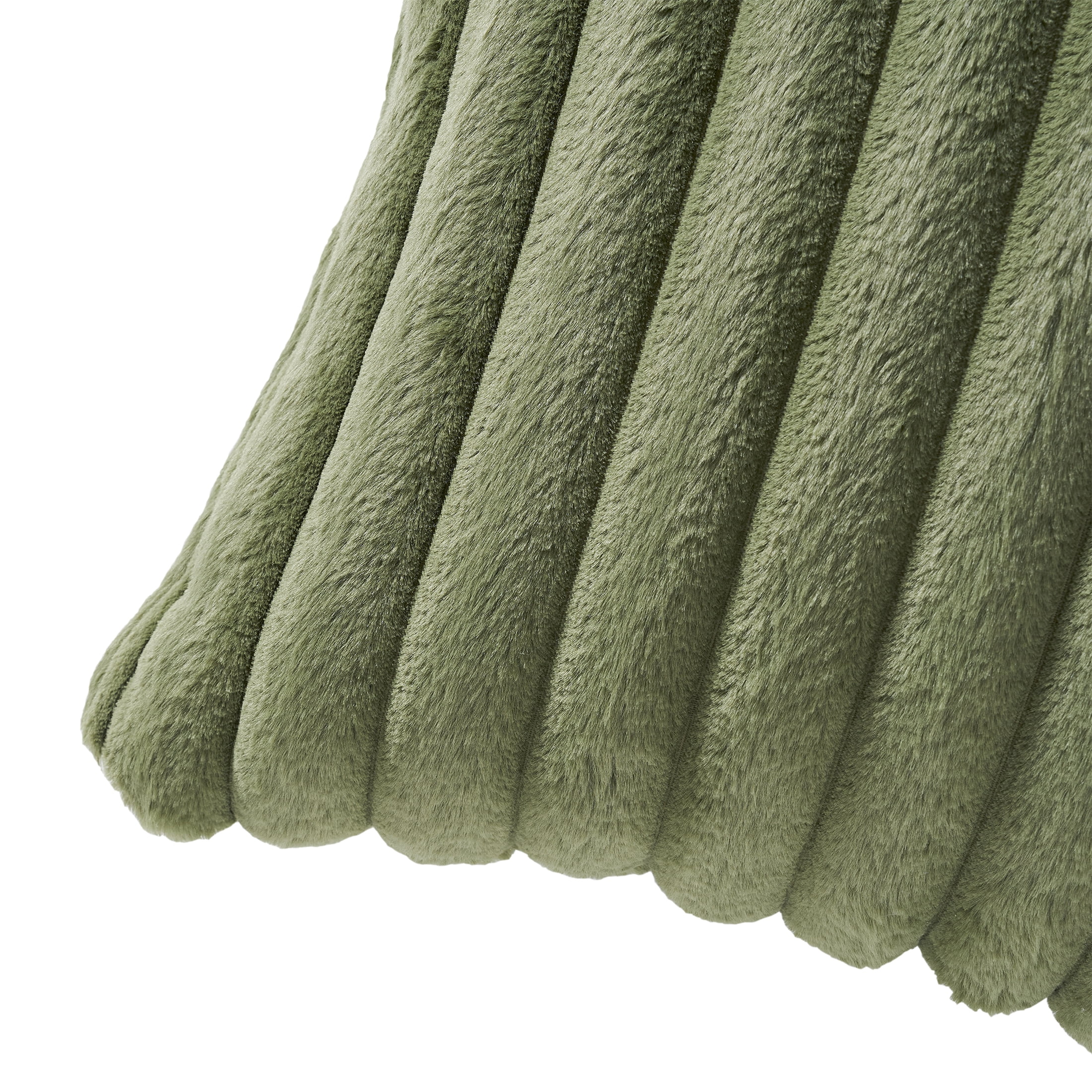 Mainstays 18" x 18" Bay Leaf Green Channel Faux Fur Decorative Pillow Covers (2 Count)