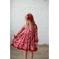 thumbnail image 4 of Millie Loves Lily Girls Red Christmas Floral Print Dress Big Girls, Size 10, 4 of 5