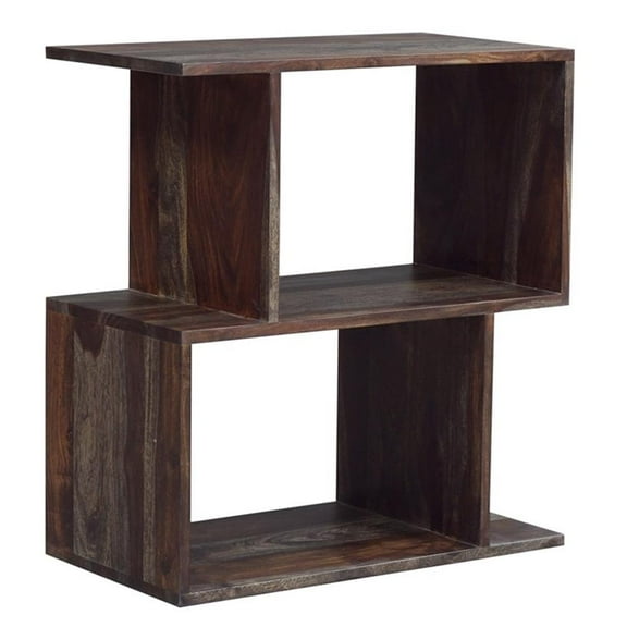 Hawthorne Collections Solid Sheesham Wood Gray Bookcase Rectangular 24"H x 21.65"W x 11.8"D Assembled