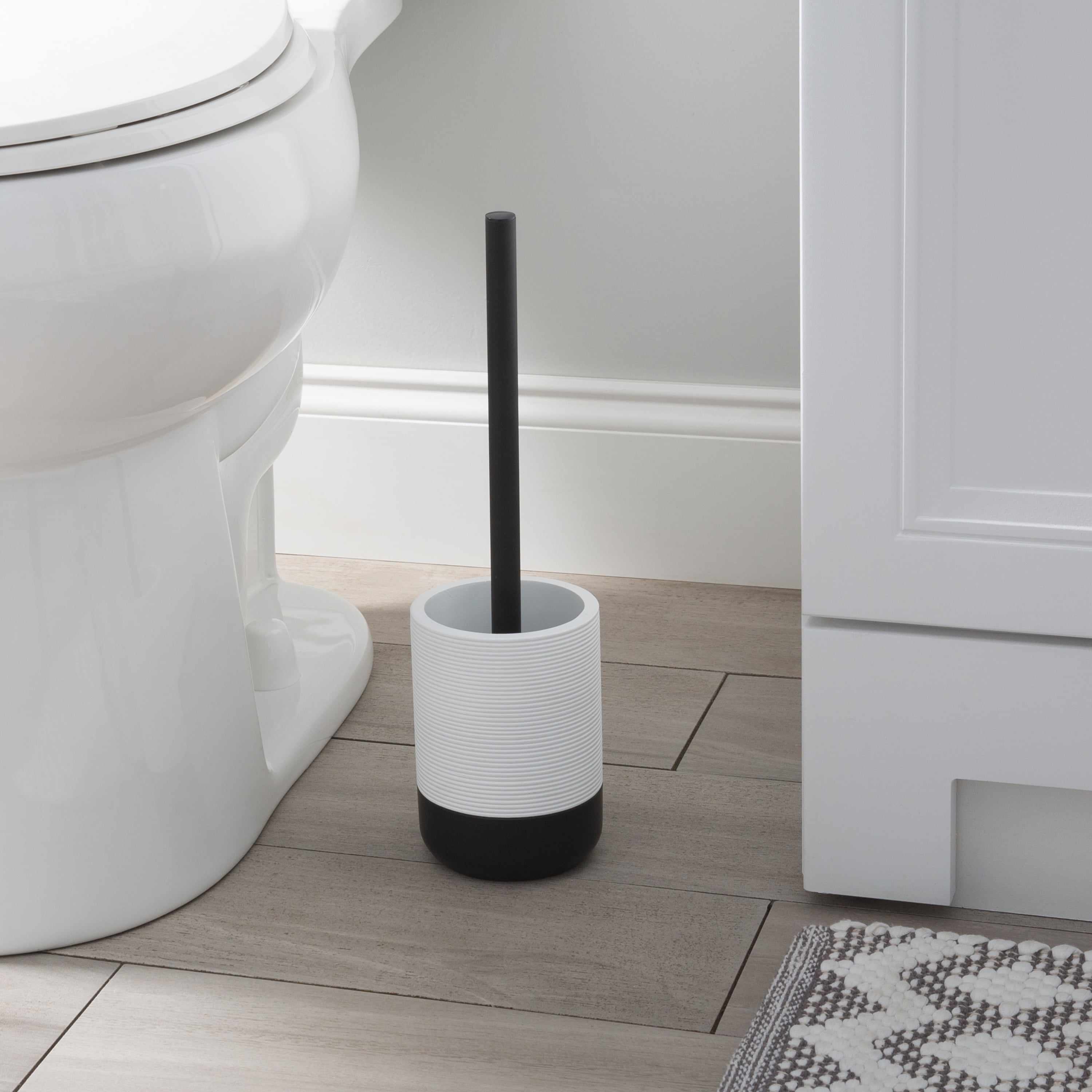 Bath Bliss Monochrome Toilet Brush in White & Black