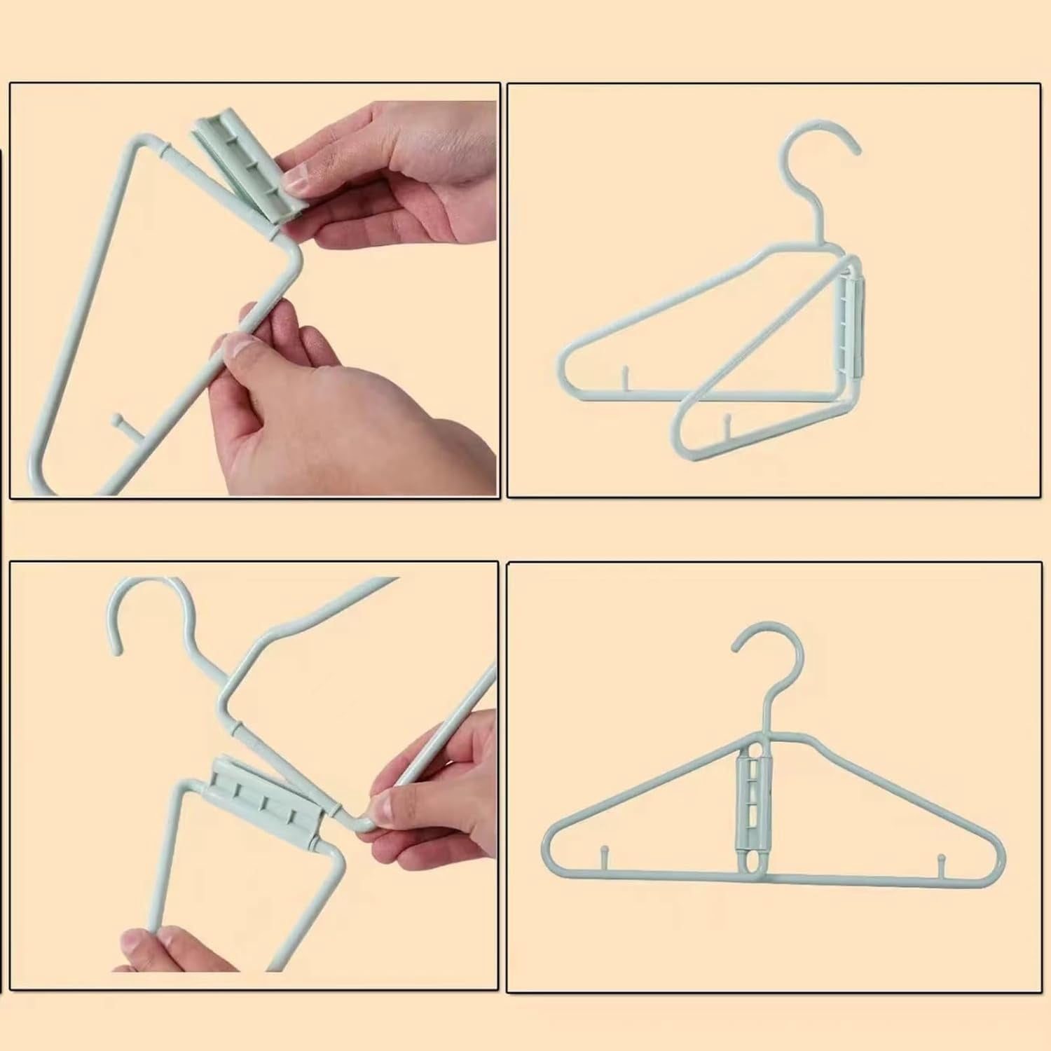 8 Pcs Foldable Hangers, Plastic Collapsible Hangers, Portable Folding Clothes Hanger, Foldable Travel Hangers, Foldable Hangers for Travel, Cruise, Home, Bedroom, Dorm (Green)