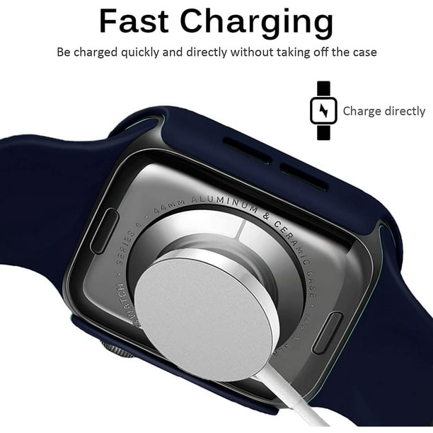 Miimall Compatible with Apple Watch SE Series 6 5 4 44mm Case with Screen Protector Anti Scratch Shockproof Hard PC