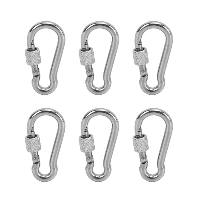 Ganchos a presión de acero inoxidable, 6 piezas de ganchos a presión de resorte, conector de cuerda resistente, clip de enlace rápido, características líderes en su clase