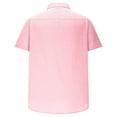 thumbnail image 3 of KeShDi Summer Mens Shirts Polo Shirts Golf Shirts Summer Men's Solid Color Cardigan Loose Short Sleeved Pocket Casual Shirt Men's Short Sleeved Collared Top/shirt Pink S, 3 of 5