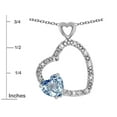 thumbnail image 3 of Star K� Double Open Heart Pendant Necklace with 6mm Sky Blue Topaz Stone, 3 of 9