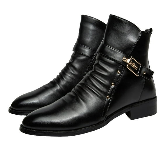 Oyedens Mens Oxfords Dress Shoes Ankle Booties Slouch Casual Leather Formal Work Short Boots for Men