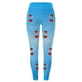 thumbnail image 4 of MKLEKYY Leggings de compresión para mujer Leggings con estampado de copos de nieve navideños de cristal rojo para mujer para uso deportivo, 4 of 4