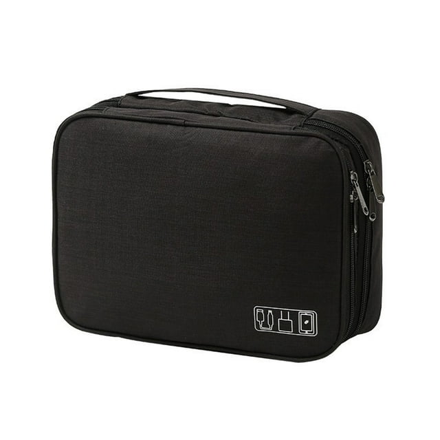 Bolsa de Almacenamiento de Cables Organizador de Dispositivos Electrónicos Digitales para Viajes, Estuche Portátil para Cables, Cargadores y Accesorios Negro