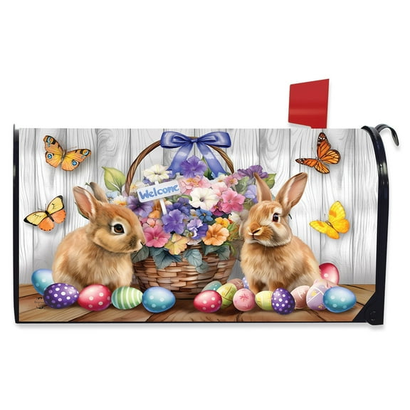 Briarwood Lane Welcome Bunny and Basket Mailbox Cover