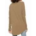 thumbnail image 3 of Womens Trendy Fall Tops Oversized Long Sleeve Thumb Holes Shirts Casual Crewneck Loose Fit Fashion Clothes Camel L, 3 of 5