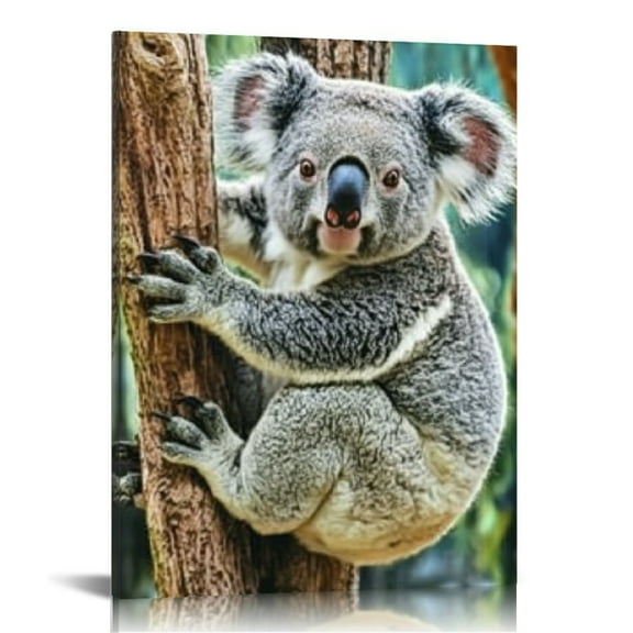 Creowell Koala Bear Tree Branch Canvas Print Wall Art Home Decor 12x16in