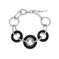 thumbnail image 5 of Modern Black and Silver Tone Chain Link Bracelet with Extender - Fashion Statement Jewelry Bracelet Silver, 5 of 7