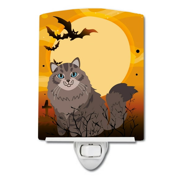 Halloween Siberian Cat Ceramic Night Light