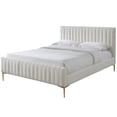 thumbnail image 7 of Omax Decor Julia Wood and Fabric Upholstered Queen Platform Bed in White Boucle, 7 of 7