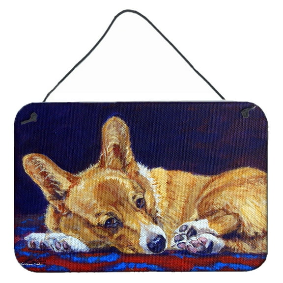 Carolines Treasures 7320DS812 Corgi Blue Lonesome Wall or Door Hanging Prints 8x12 multicolor