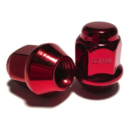 - Red Tapered Base Lug Nut Set 10x1.25 17mm Hex ATV UTV Kodiak Banshee Raptor