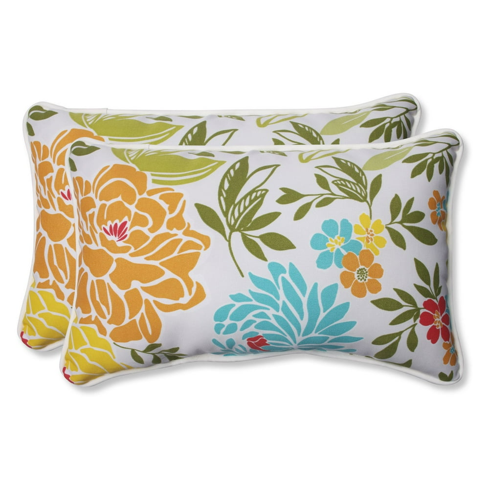 Pillow Perfect Outdoor/ Indoor Spring Bling Multi Rectangular Throw Pillow (Set of 2) Walmart