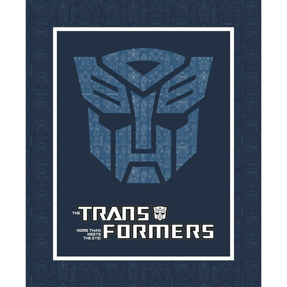 Transformers Autobot Shield in Dark Blue 100% Cotton Fabric Sold by the Panel