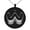 Black, variant on Stainless Steel Letter W Initial 3D Monogram Engraved Small Medallion Circle Charm Pendant Necklace