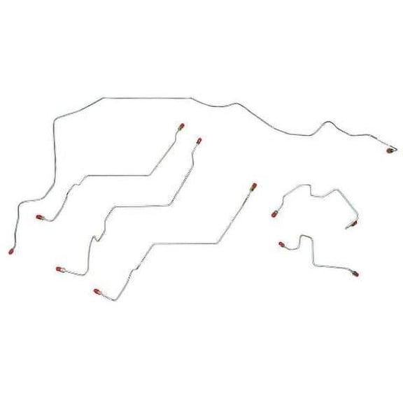 03-05 Dodge Ram 2500/3500, 4wd, Awabs, Front Brake Line Kit; Pickup Truck; Stainless-WKT0354SS