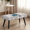 thumbnail image 2 of Jiueut Wood Turtle Pattern Dining Room Bench Covers, Breathable Bench Seat Protection with Elastic Band Washable Rectangle Chair Slipcover for Kitchen Home Hotel, 2 of 7