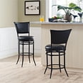 thumbnail image 2 of Crosley Rachel 30" Faux Leather Upholstered Swivel Bar Stool in Black, 2 of 11