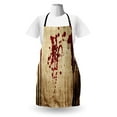 thumbnail image 3 of Bloody Apron, Splatters Blob Bloodstains Halloween Party Horror Spooktober Scary, Unisex Kitchen Bib with Adjustable Neck for Cooking Gardening, Adult Size, Red Chestnut Brown and Beige, by Ambesonne, 3 of 4