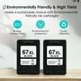 thumbnail image 4 of EcoVictor 67XL Black Ink Cartridge Replacement for HP 67 XL (2-Pack) Compatible to HP DeskJet 2755e 2700 2700e 4155e 2752 2755 4100 4100e 2842e Envy 6055e 6000 6000e 6455e 6400 6400e 6458 6052, 4 of 8