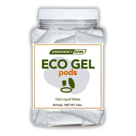 [30 Pods] Eco Gel Pods Porta-a-Potty Chemicals | Quick Poo Gel Solidification for Hassle-Free Waste Disposal While Camping, Hiking and Traveling