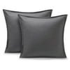 Bare Home Pillow Sham Set - Premium 1800 Collection - Double Brushed - Euro, Gray