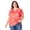 E-Red, variant on SOMER 2025 Women's Plus Size Top Flower Printed V Neck Short Sleeve Casual Plus Size Tops for Women