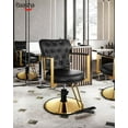thumbnail image 2 of Baasha Sleek Salon Chair with Modern Design Leather Upholstery, Comfortable Styling Chair with Adjustable Height and 360° Swivel Function, Hair Chair Weight Capacity Up to 440 lbs, 2 of 9