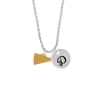 thumbnail image 2 of Delight Jewelry Acrylic 3/4" Goldtone Megaphone Silvertone Script Initial Disc - D - Charm Necklace, 20"+3", 2 of 4