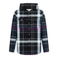 thumbnail image 5 of FDGIU 2025 Men's Hooded Flannel Shirt - Button Down Plaid Shacket, Fleece Lined Fall Jacket with Pockets, Fall Winter Top, 5 of 5