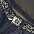 thumbnail image 2 of Buckle-Down Belt, Seatbelt Buckle Belt, Panda Bear Sugar Skull Scattered Black Cream, 34 to 52 Inches, 2 of 9