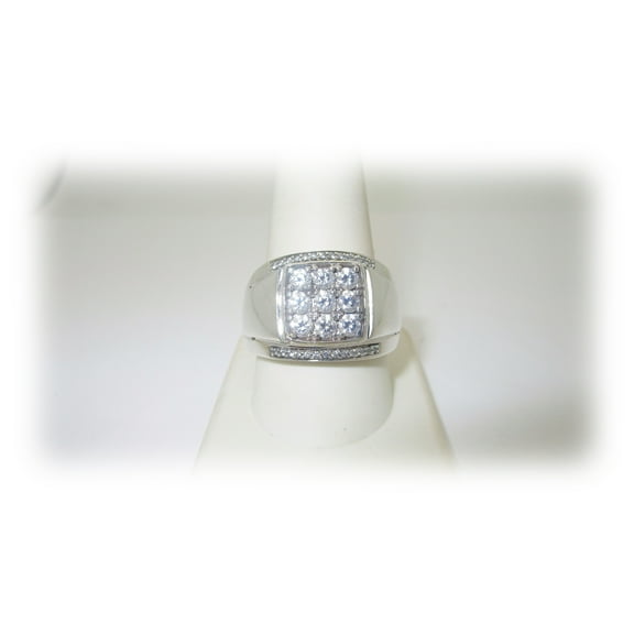 Men's Solid Sterling Silver 1.44 ctw Polished Ring Size 10.5