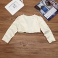 thumbnail image 4 of Manyakai Toddler Girls Satin Cardigan Bolero Long Sleeve Shrug Jacket Wedding Party Dress Cover Up Beige 5-6, 4 of 7