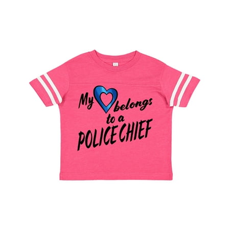 

Inktastic My Heart Belongs to a Police Chief with Blue Heart Gift Toddler Boy or Toddler Girl T-Shirt