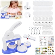 Badge Maker Machine for Kids, DIY Pin Button Maker Press Machine Badge Punch Kit with 86 pcs Button Parts Pictures Cutter,Arts & Crafts for Kids, Perfect for School Projects & Party, Pink