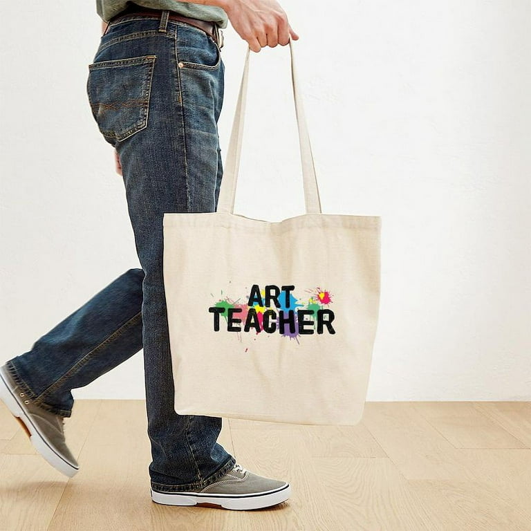 CafePress Art Teacher Tote Bag - Natural Canvas Reusable Shopping Bag, Two Sizes Available