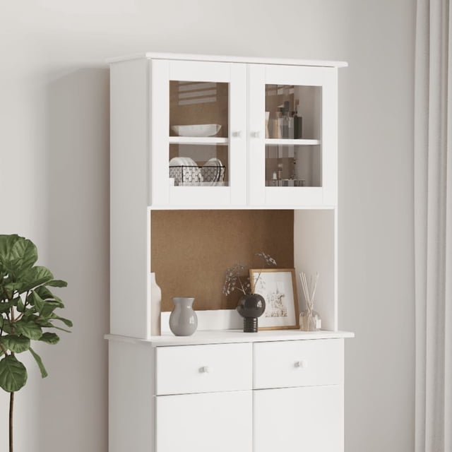 vidaXL Commode Haut ALTA Blanc 77x30x92 cm Bois Massif Pin