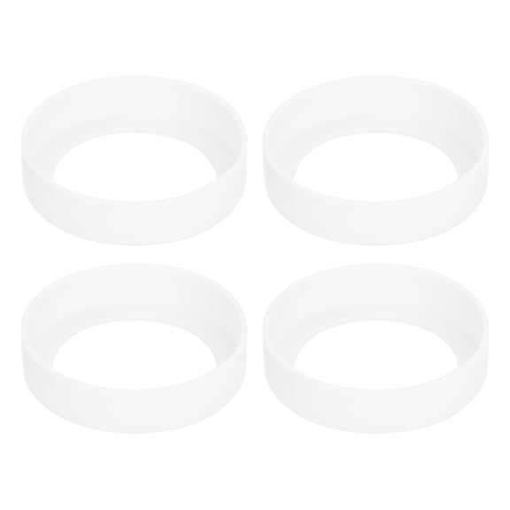 Uxcell 4pcs Protective Silicone Bottle Boot/Sleeve, Non slip Bottom Cover Cap for Water Bottle Clear 75mm