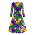 thumbnail image 5 of Hueook Wedding Guest Dresses for Women Fall Dresses Ladies' Printed Style Long Sleeved V-neck Dress Multicolor S, 5 of 5