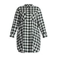 thumbnail image 4 of Terra & Sky Women's Plus Cotton Plaid Oversized Shirtdress, Sizes 0X-5X, 4 of 4