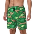 thumbnail image 2 of Uemuo Leopard Print Pattern Mens Swim Trunks Quick Dry Board Shorts with Mesh Lining, Stretch Beach Shorts Quick Dry No-Chafing Board Shorts-Small, 2 of 9