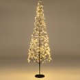 thumbnail image 1 of Gymax 7 FT Lighted Alpine Tree w/ 2100 White Light LED LightsWeighted Base for Party, 1 of 10