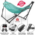 thumbnail image 6 of Tranquillo 600lb Capacity 2 Persons 2 Hammocks Included/Foldable Portable Hammocks with Stand, Tree Straps, Carry Bags for Garden Camping, Sky, 6 of 17